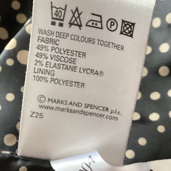 Marks & Spencer Vintage Women's Black Blazer Lined Cropped Classic Office UK 10 - Picture 7 of 7